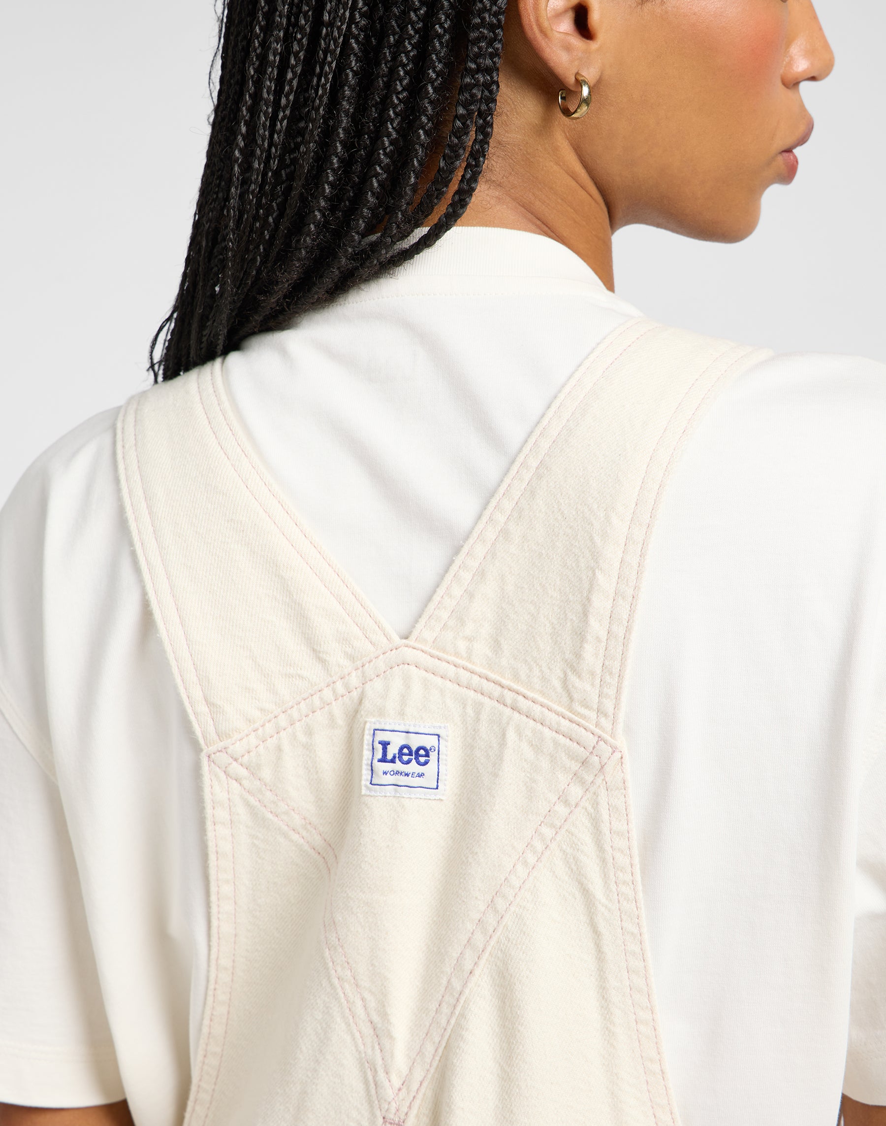 Straight Bib buksedragt - Ecru